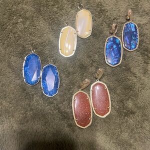 Kendra Scott Blue, Cream, and Pink Earrings Set